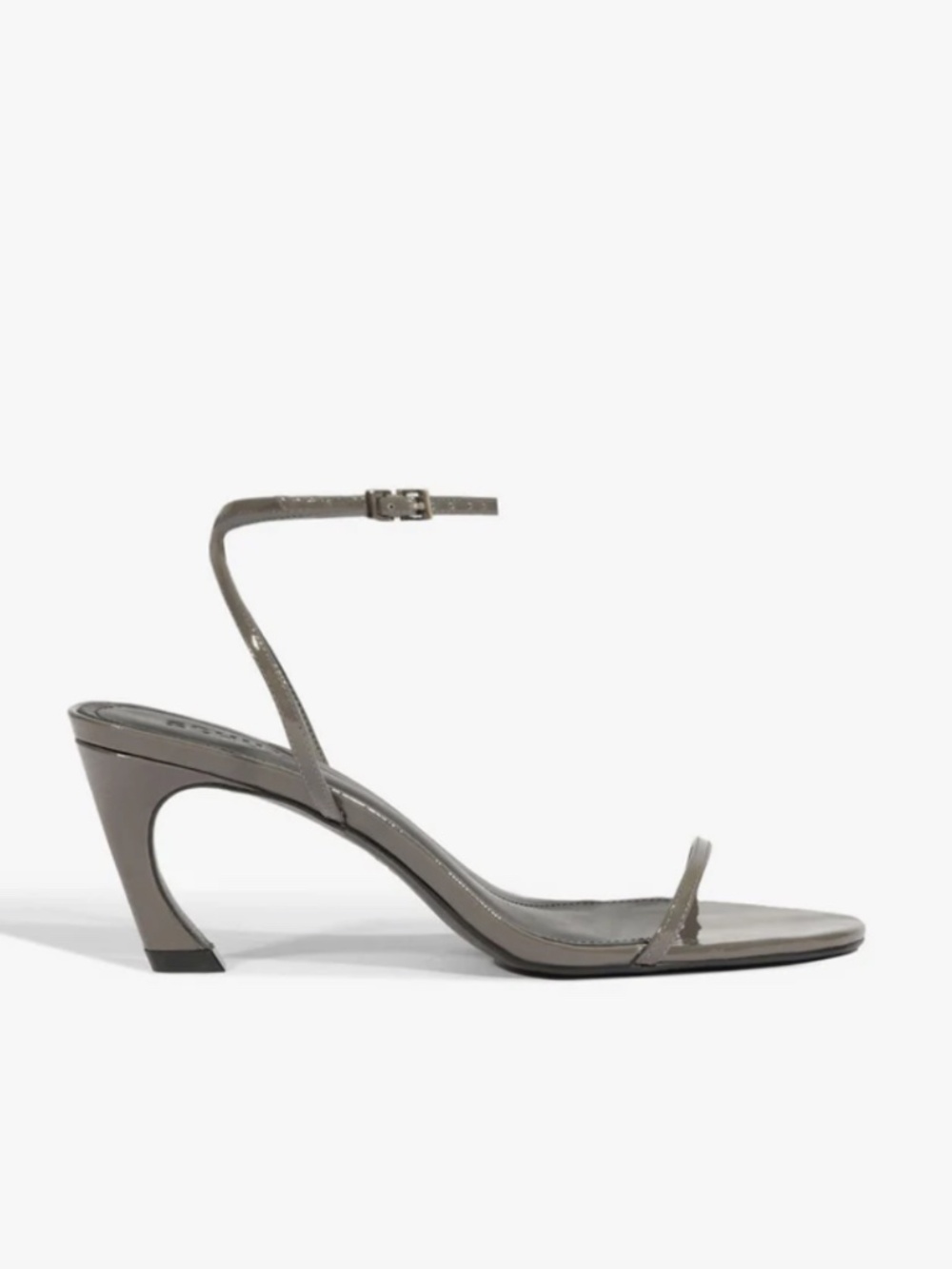 Schutz Siena Curve Mid Patent Sandal (DARK GRAY) - Picture 2 of 10